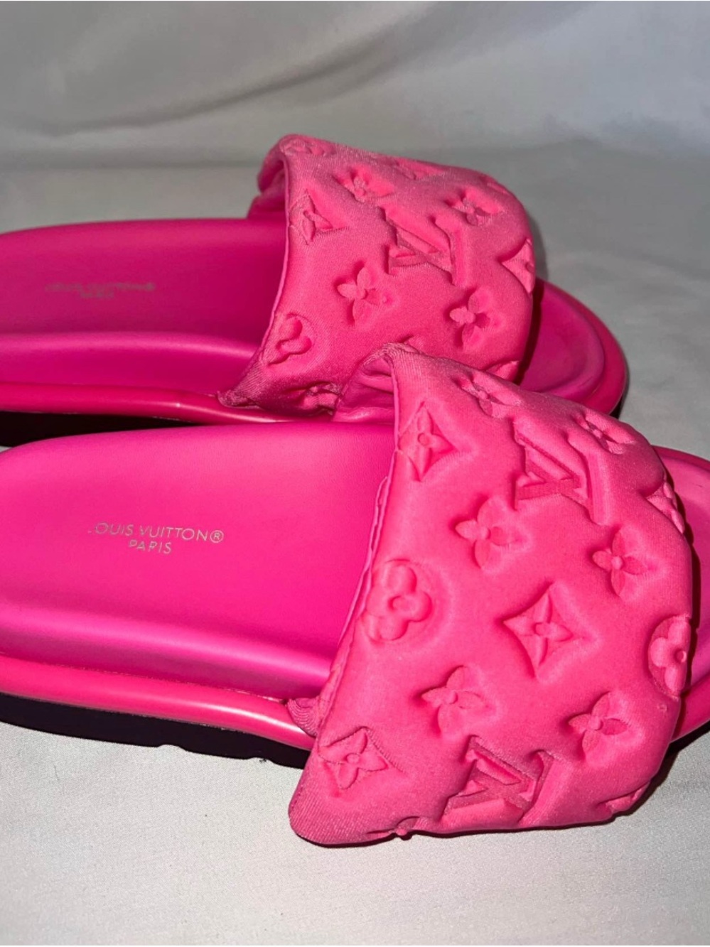 Louis Vuitton Kids Hot Pink Monogram Slide Sandals